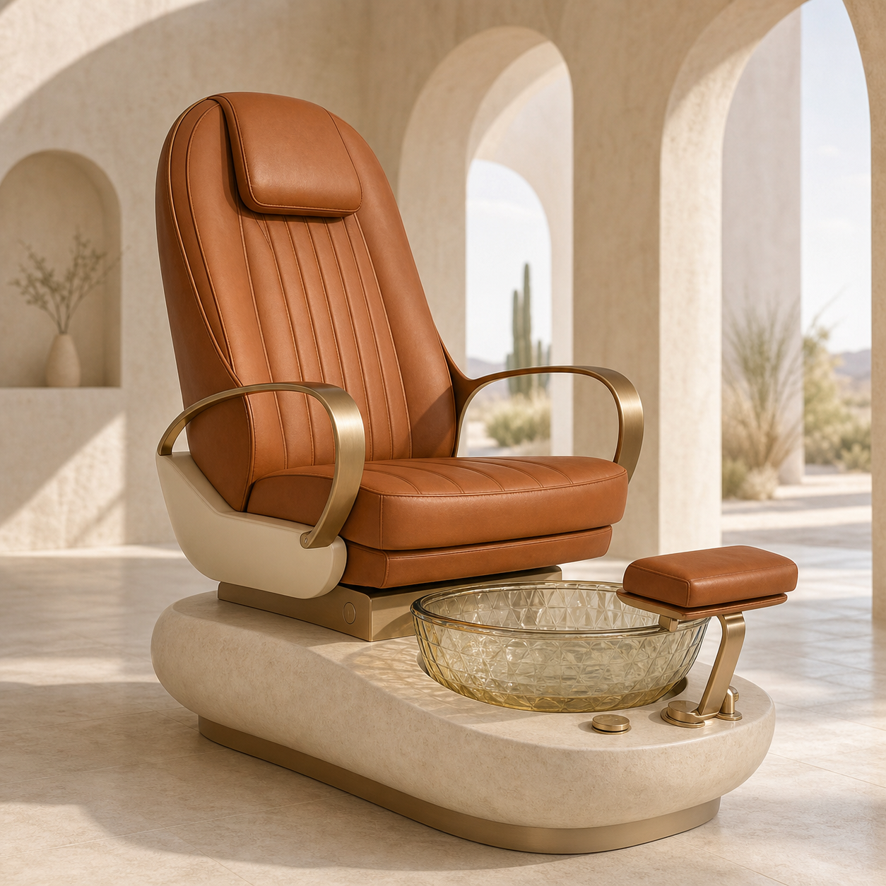 Sonoran original saddle leather pedicure chair